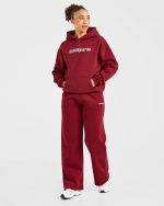 AYBL Sports Outline Oversized Hoodie - Burgundy - Image 3