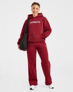 AYBL Sports Outline Oversized Hoodie - Burgundy - Image 8