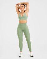 Staple Sports Bra - Olive Green - Image 7