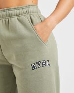 Varsity 2.0 Oversized Joggers - Muted Olive - Image 5