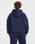Varsity 2.0 Oversized Hoodie - Navy - Image 2