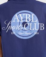 AYBL Sports Club Script Oversized T Shirt - Navy - Image 5