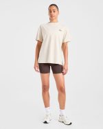 Sports Wellness Oversized T Shirt - Beige - Image 3