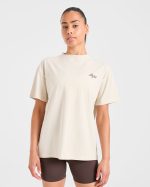Sports Wellness Oversized T Shirt - Beige - Image 2