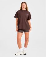 Sports Wellness Oversized T Shirt - Brown - Image 3
