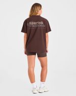 Sports Wellness Oversized T Shirt - Brown - Image 4