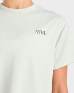 AYBL Sports Club Script Oversized T Shirt - Green - Image 6