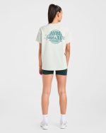 AYBL Sports Club Script Oversized T Shirt - Green - Image 4