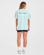 Sports Wellness Oversized T Shirt - Aqua Green - Image 4