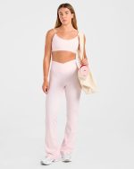 Sculpt Wrap Flared Leggings - Iced Pink - Image 7