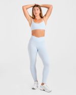 Sculpt Wrap Sports Bra - Iced Blue - Image 8