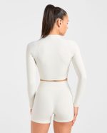 Sculpt Wrap Zip Up Jacket - Tofu - Image 2