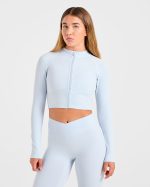 Sculpt Wrap Zip Up Jacket - Iced Blue