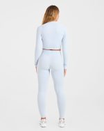 Sculpt Wrap Zip Up Jacket - Iced Blue - Image 4