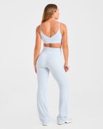 Sculpt Wrap Flared Leggings - Iced Blue - Image 4