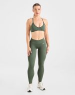 Adapt Seamless Strappy Sports Bra - Green - Image 3