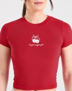 Just a Gym Girl Baby Tee - Red - Image 5