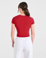 Just a Gym Girl Baby Tee - Red - Image 2