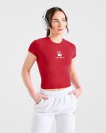 Just a Gym Girl Baby Tee - Red - Image 7