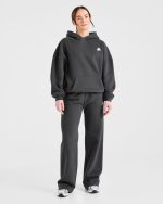 Retro Athletics Oversized Straight Leg Joggers - Charcoal - Image 3