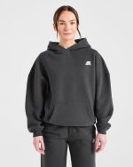 Retro Athletics Oversized Hoodie - Charcoal - Image 2