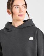 Retro Athletics Oversized Hoodie - Charcoal - Image 6