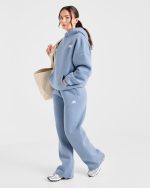 Retro Athletics Oversized Straight Leg Joggers - Vintage Blue - Image 7
