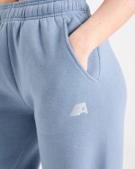 Retro Athletics Oversized Straight Leg Joggers - Vintage Blue - Image 5
