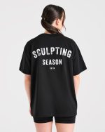 Sculpting Season Oversized T Shirt - Black