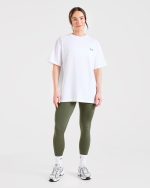 Power Lifting Illustration T Shirt - White/Green - Image 4