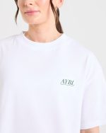 Power Lifting Illustration T Shirt - White/Green - Image 6