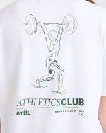 Power Lifting Illustration T Shirt - White/Green - Image 5