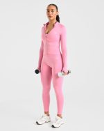 Empower Seamless Full Zip Jacket - Baby Pink - Image 7