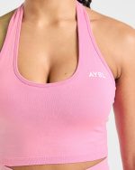 Empower Seamless Halterneck Crop Top - Baby Pink - Image 5