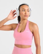 Empower Seamless Halterneck Crop Top - Baby Pink - Image 8