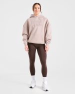 Sport Outline Oversized Hoodie - Pebble Grey - Image 3