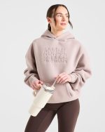Sport Outline Oversized Hoodie - Pebble Grey - Image 7