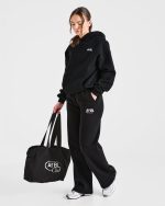 AYBL Sports Club Oversized Straight Leg Joggers - Black/White - Image 8