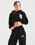 AYBL Sports Club Oversized Straight Leg Joggers - Black/White - Image 7