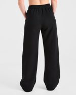 AYBL Sports Club Oversized Straight Leg Joggers - Black/White - Image 2