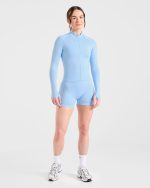 Empower Seamless Full Zip Jacket - Sky Blue - Image 3