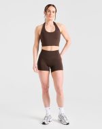 Staple Halterneck Crop Top - Brown - Image 3