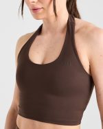 Staple Halterneck Crop Top - Brown - Image 5