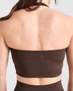Staple Halterneck Crop Top - Brown - Image 6