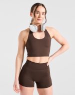 Staple Halterneck Crop Top - Brown - Image 7