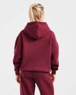 Varsity 2.0 Oversized Hoodie - Red Wine - Image 2