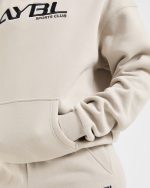 Retro Embroidered Oversized Hoodie - Taupe Grey - Image 6