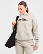 Retro Embroidered Oversized Hoodie - Taupe Grey - Image 7