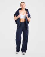 Varsity 2.0 Oversized Straight Leg Joggers - Navy - Image 7