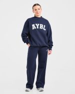 Varsity 2.0 Oversized Straight Leg Joggers - Navy - Image 3